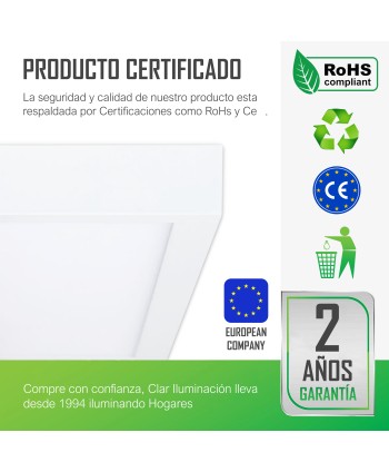 Panel LED Superficie Cuadrado 60X60 40W