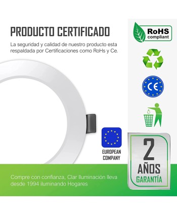 Downlight LED Techo Empotrable MILO 7W, Driver Integrado